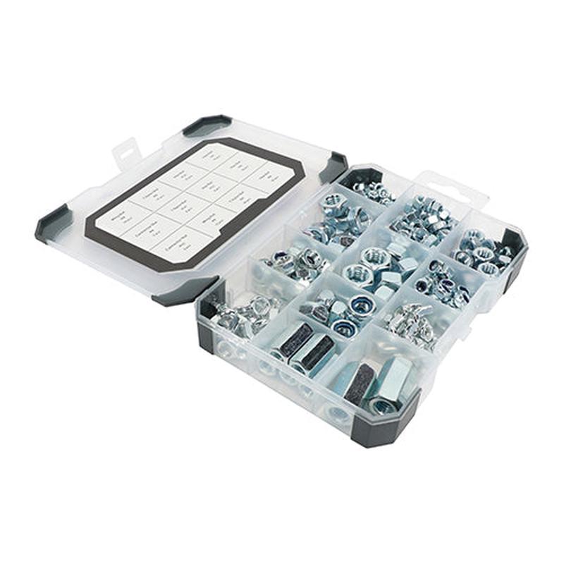 TIMCO Mixed Tray – Nuts – Zinc – 243pcs – 243 Pieces Tray