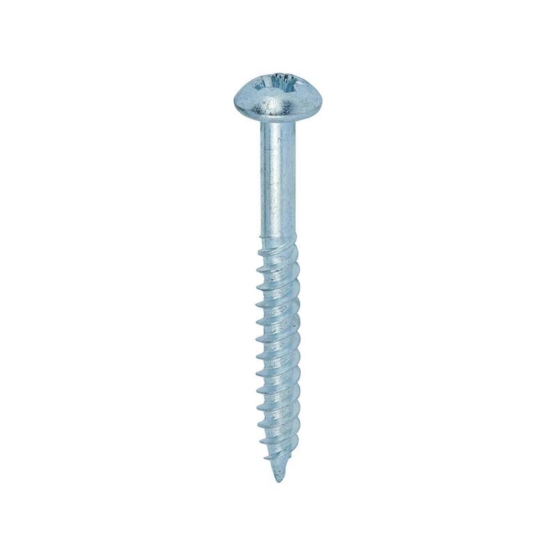 TIMCO Twin-Threaded Woodscrews – PZ – Round – Zinc – 10 x 2 – 200 Pieces Box