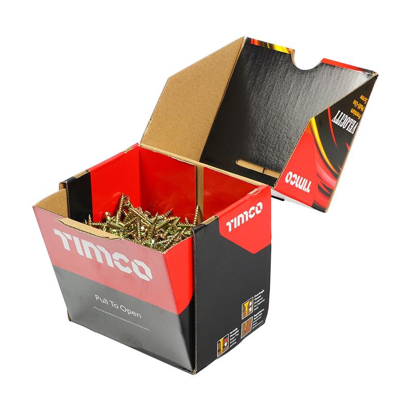 TIMCO Velocity Premium Multi-Use Screws – PZ – Double Countersunk – Yellow – 4.0 x 30 – 1000 Pieces Box