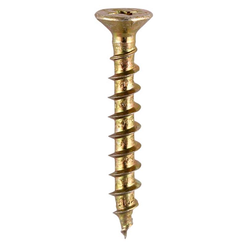 TIMCO Window Fabrication Screws – Countersunk with Ribs – PH – Single Thread – Gimlet Point – Yellow – 4.3 x 20 – 1000 Pieces Box
