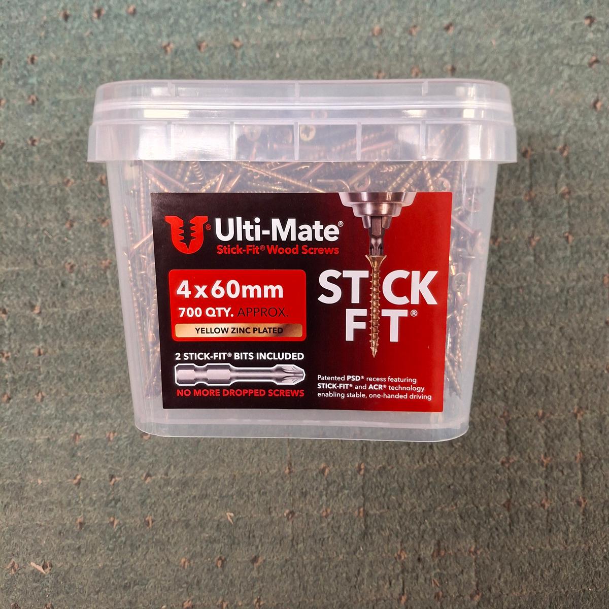 Ulti-Mate Wood Screws  Versatile Fasteners for Hardwood, Softwood & Engineered Timber – 4 x 60mm x 700 Screws