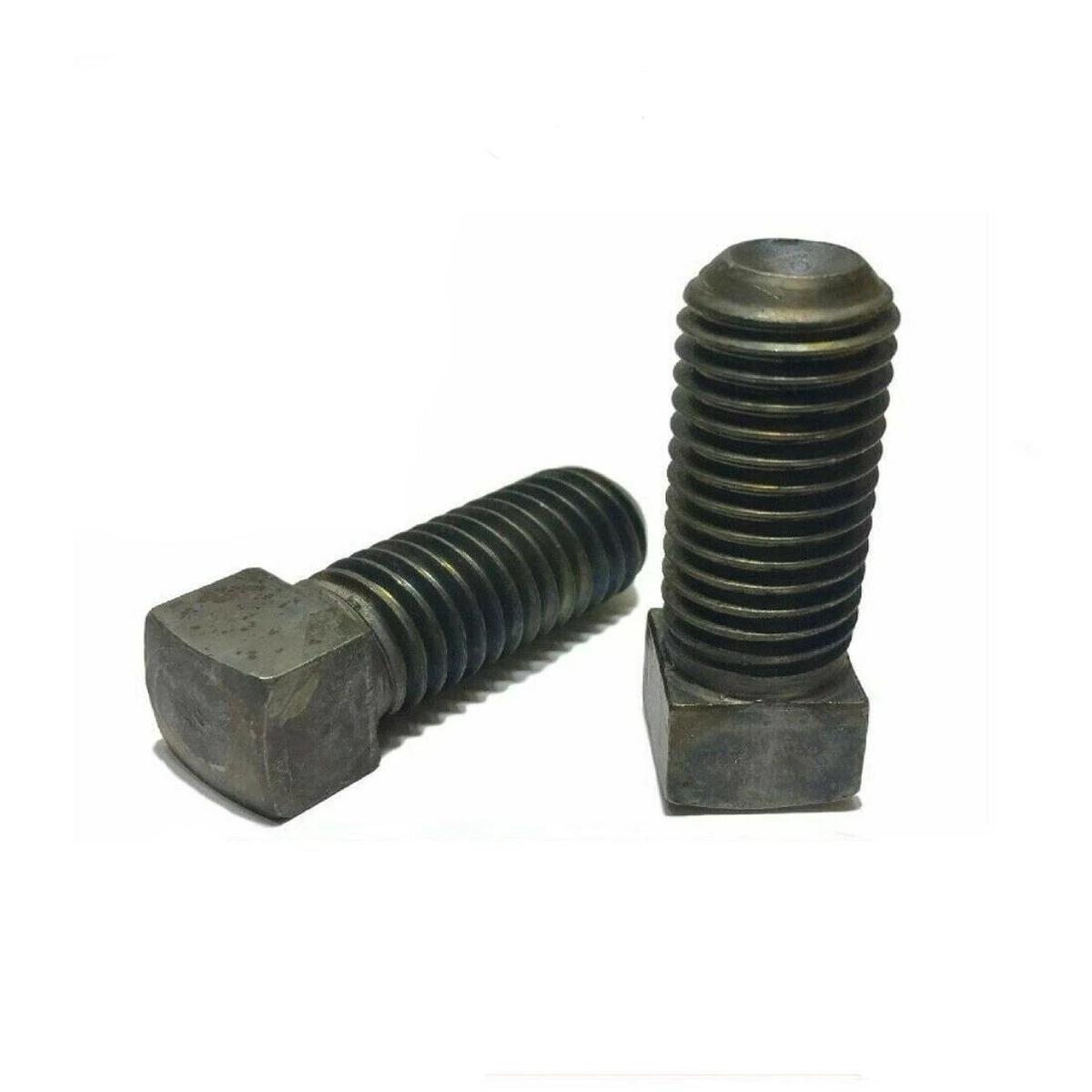 1/4″-20 x 1/2″ Square Head Cup Point Set Screws Plain / Black Hardened