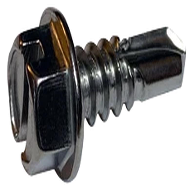 [1000 BULK] Self Drilling Screws Slotted Indented Hex Washer #2 Point Zinc Plated 8 X 1 1/2