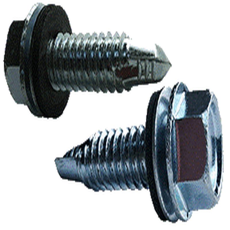 [750 BULK] Self Drilling Screws Unslotted Indented Hex Washer with Bond Seal Washer #3 Point Zinc Plated 12 X 2 1/2