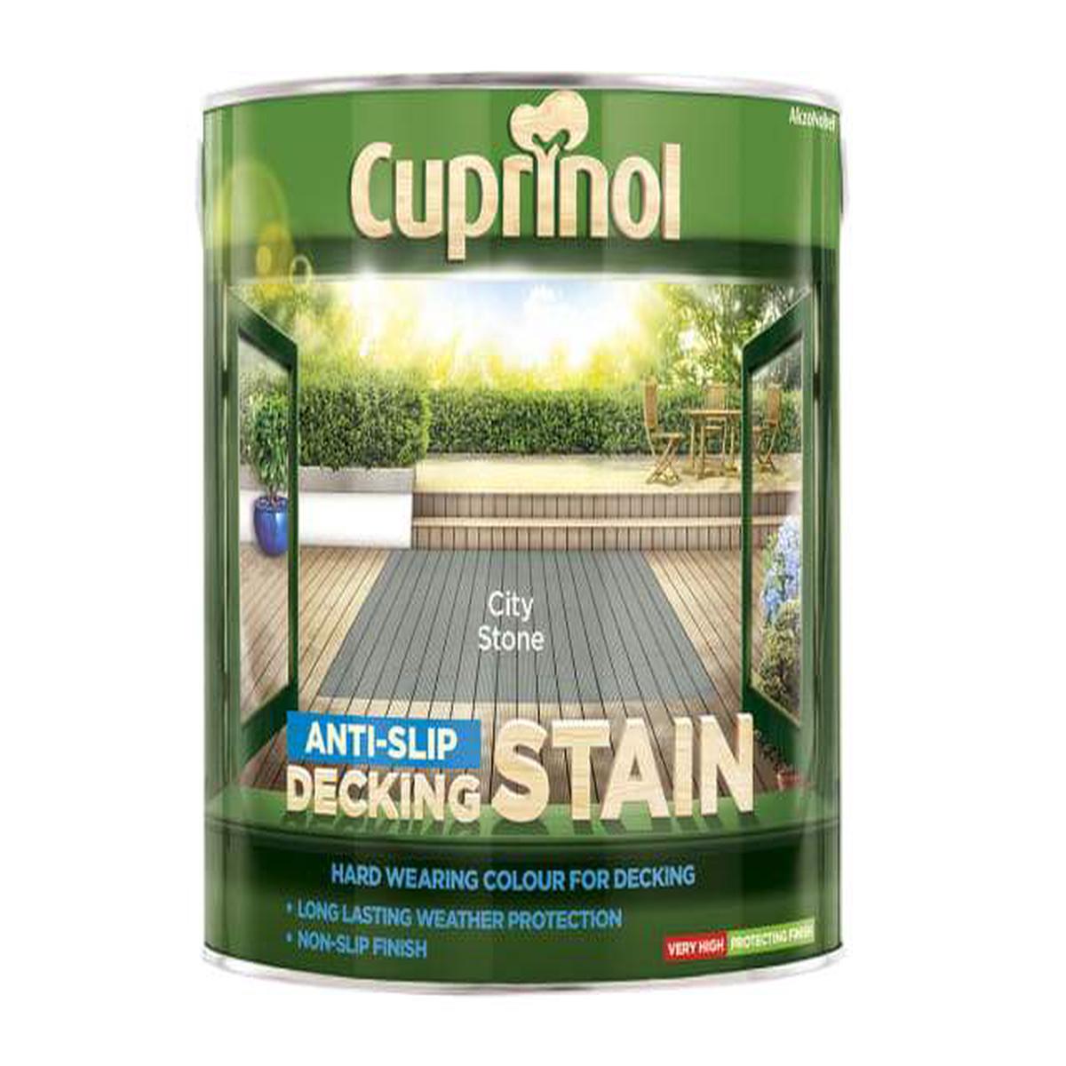 Cuprinol Anti-Slip Decking Stain  Long-Lasting, Weatherproof Protection for Safer Decking 2.5L – City Stone