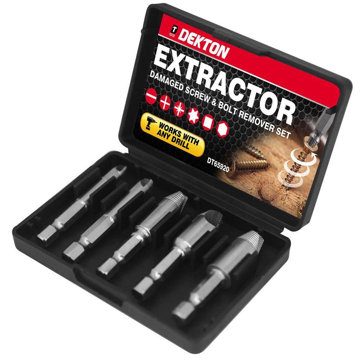 Dekton Damaged Screw & Bolt Remover Kit | 5 x 50 mm Bits