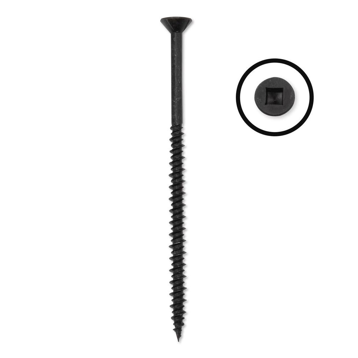DuraDrive #8 x 3 in. Flooring Screws, Black, Flat Head, Square