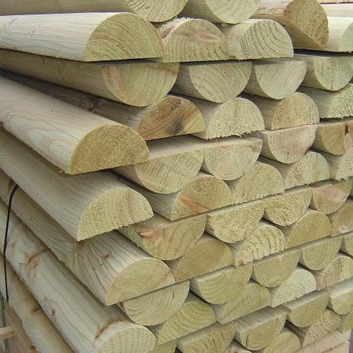 Half Round Machined Rails  100mm x 3.6m Pressure-Treated Timber.