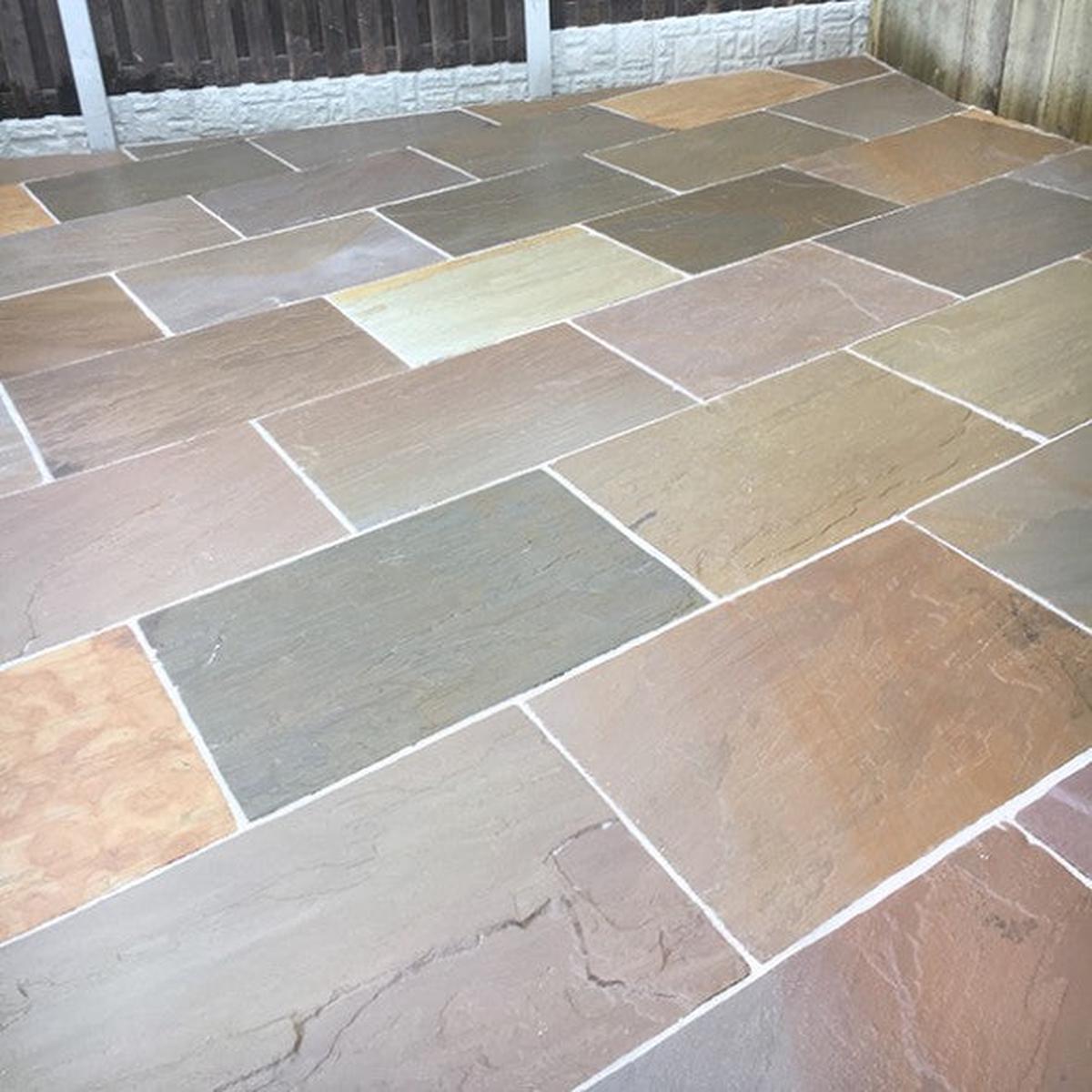 Rippon Buff Sandstone Paving Slabs 600mm x 900mm  Calibrated 22mm Patio & Garden – 10 sqm