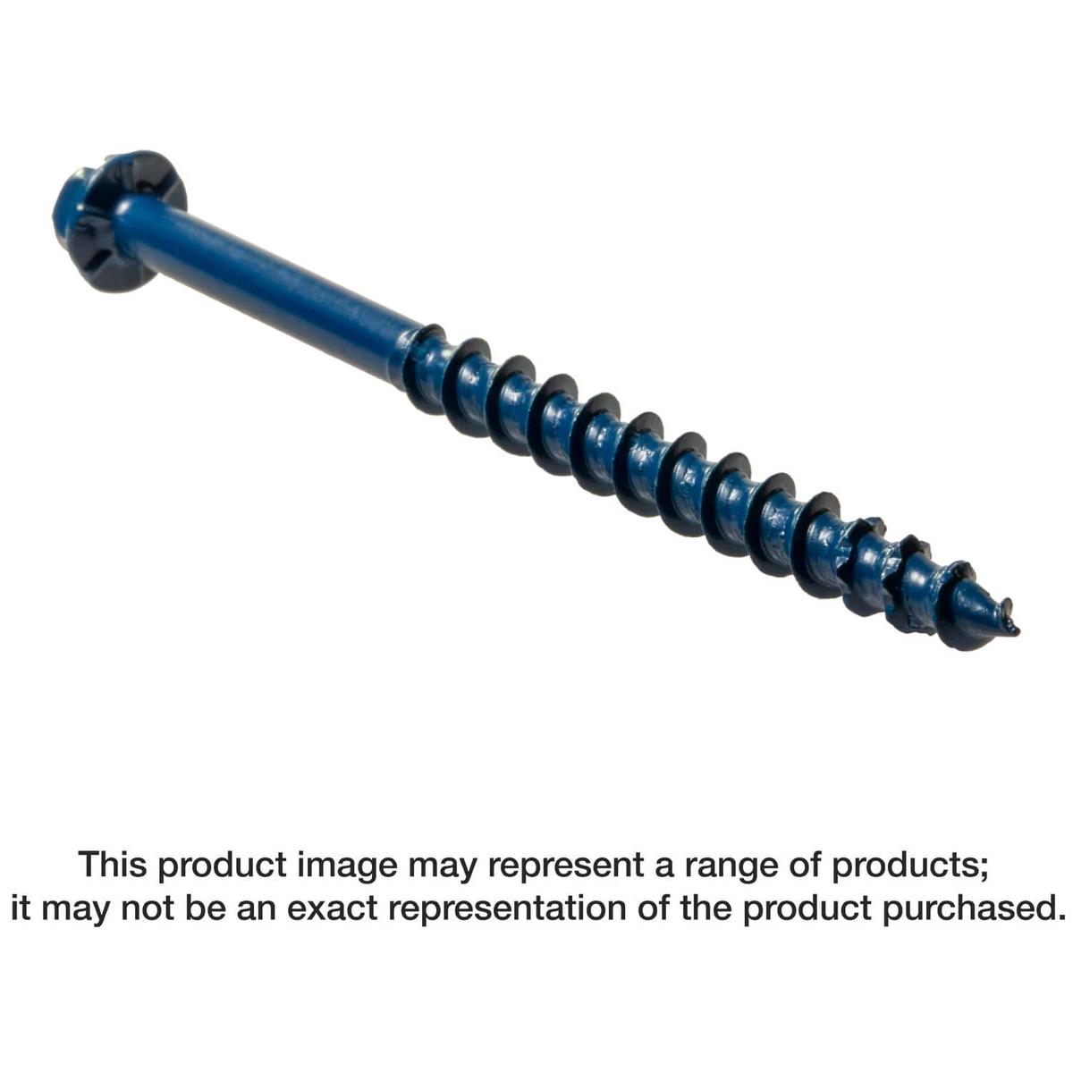 Simpson Strong-Tie TNT18234H Titen Turbo, 3/16-in. x 2-3/4-in. Hex-Head Concrete and Masonry Screw, Blue, 100-Pack