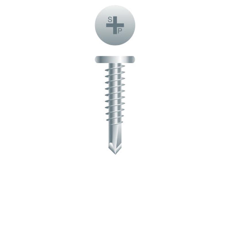 Strong-Point PC12 Phillips Pancake Head, Zinc Plated, 10-16 x 1-1/2, #3 Point, Box of 4,000 Self-Drilling Screws