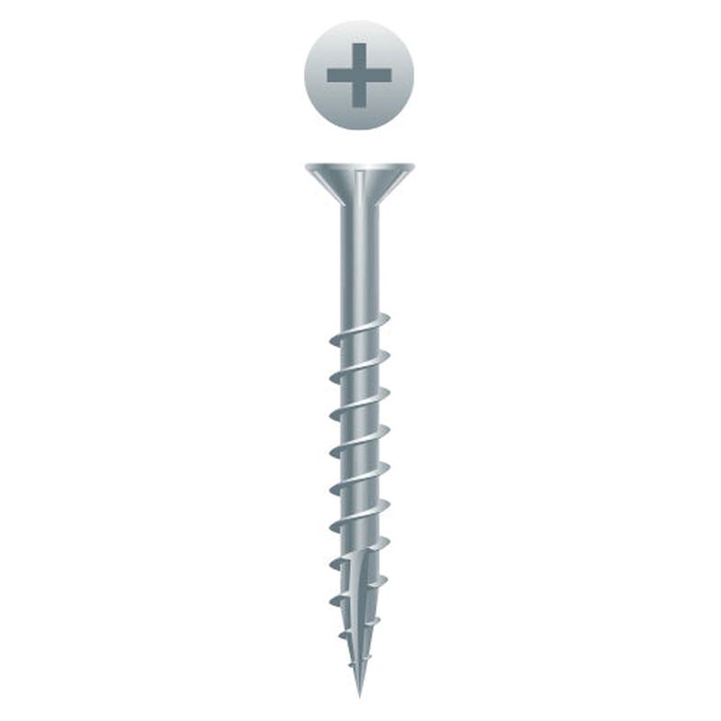 Strong-Point X820NZ Phillips Flat Head w/Nibs Particle Board Screws, Type ’17’, Zinc Plated, 8 x 1-1/4, Box of 8,000 Woodworking Screws