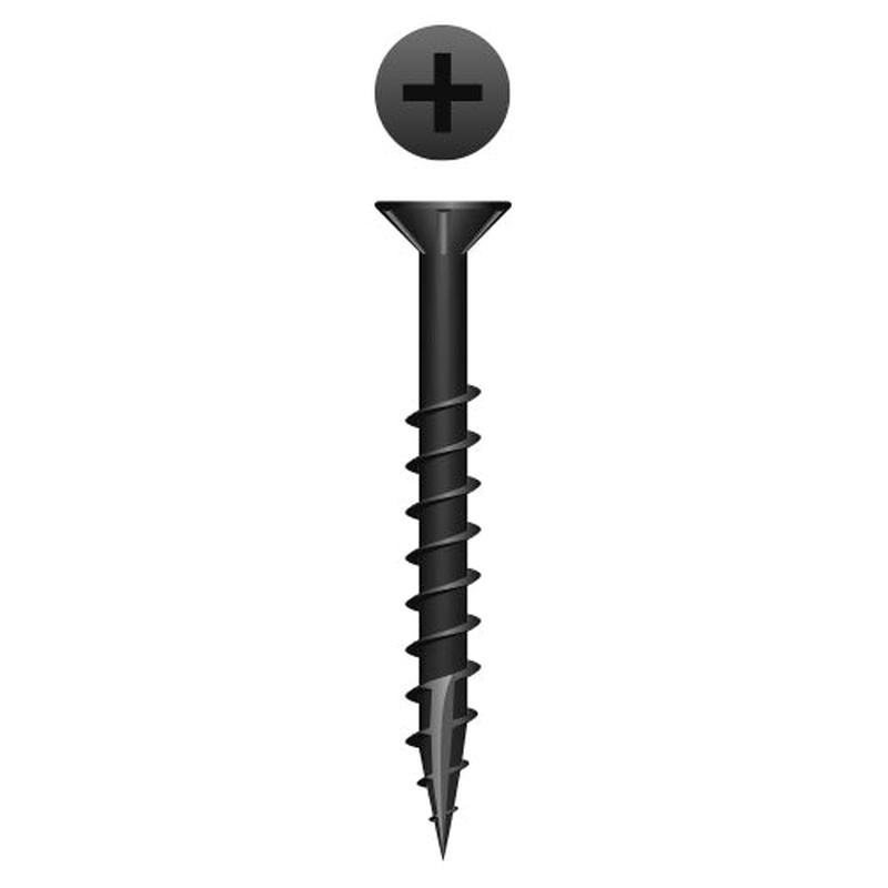 Strong-Point X948NB Phillips Flat Head w/Nibs Particle Board Screws, Type ’17’, Black Oxide Coated, 9 x 3, Box of 2,000 Woodworking Screws