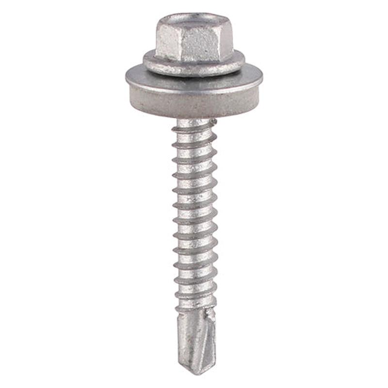 TIMCO Metal Construction Light Section Screws – Hex – EPDM Washer – Self-Drilling – Exterior – Silver Organic – 5.5 x 50 – 85 Pieces TIMbag