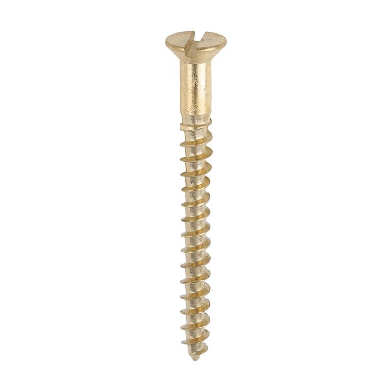 TIMCO Solid Brass Timber Screws – SLOT – Countersunk – 6 x 1 1/2 – 200 Pieces Box