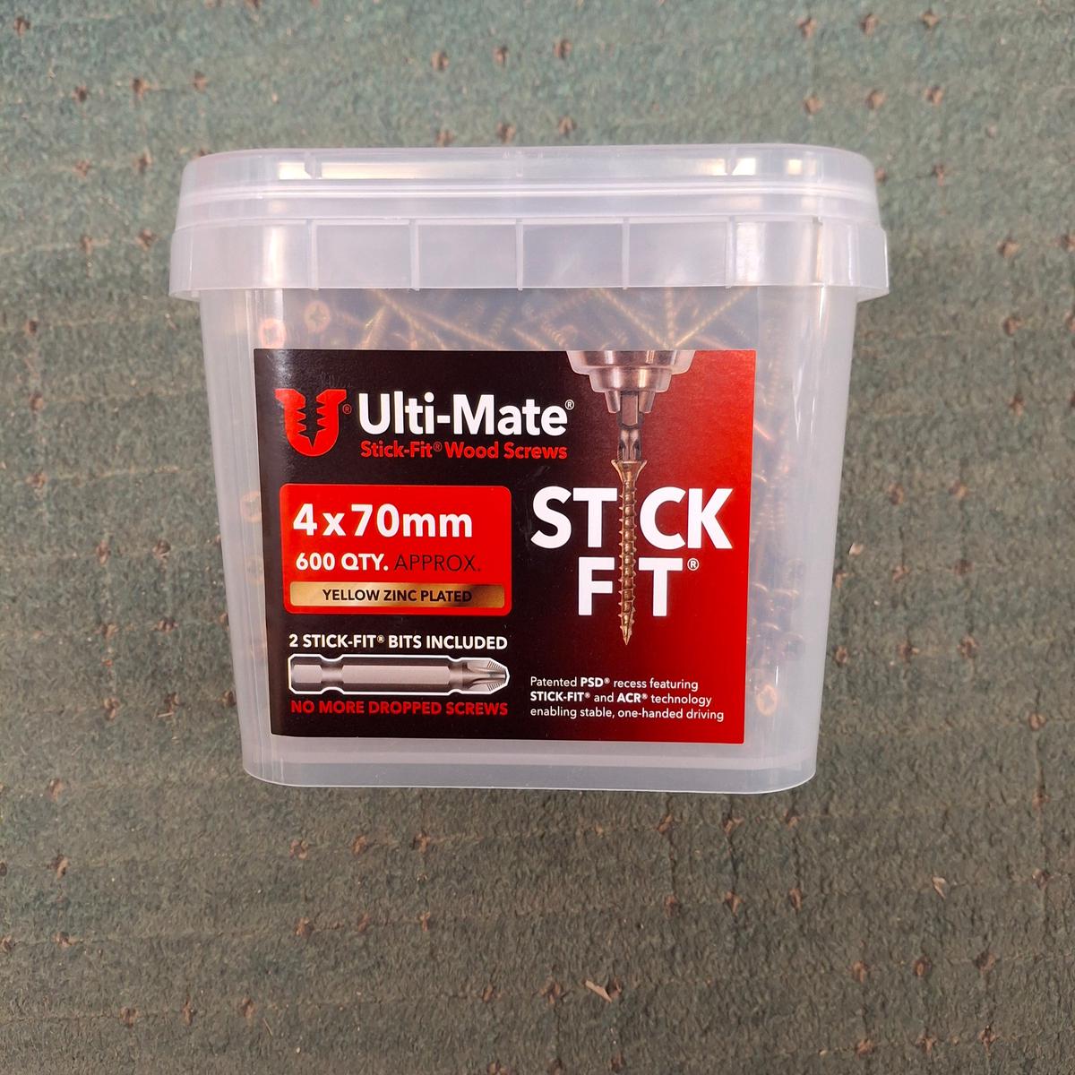 Ulti-Mate Wood Screws  Versatile Fasteners for Hardwood, Softwood & Engineered Timber – 4 x 70mm x 600 Screws