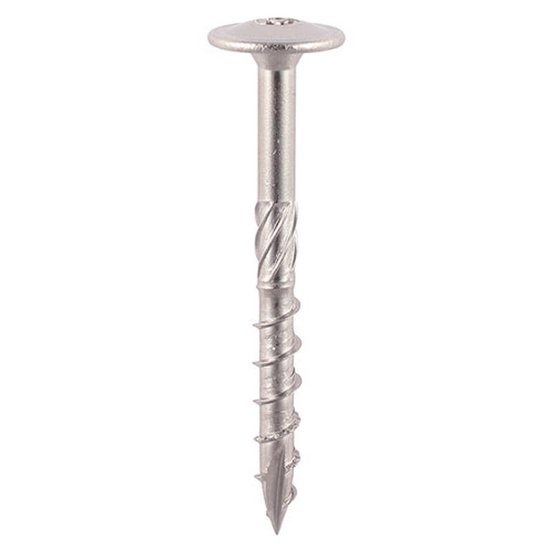 TIMCO Timber Frame Construction & Landscaping Screws - Wafer - A2 Stainless Steel - 8.0 x 100 - 20 Pieces Tube