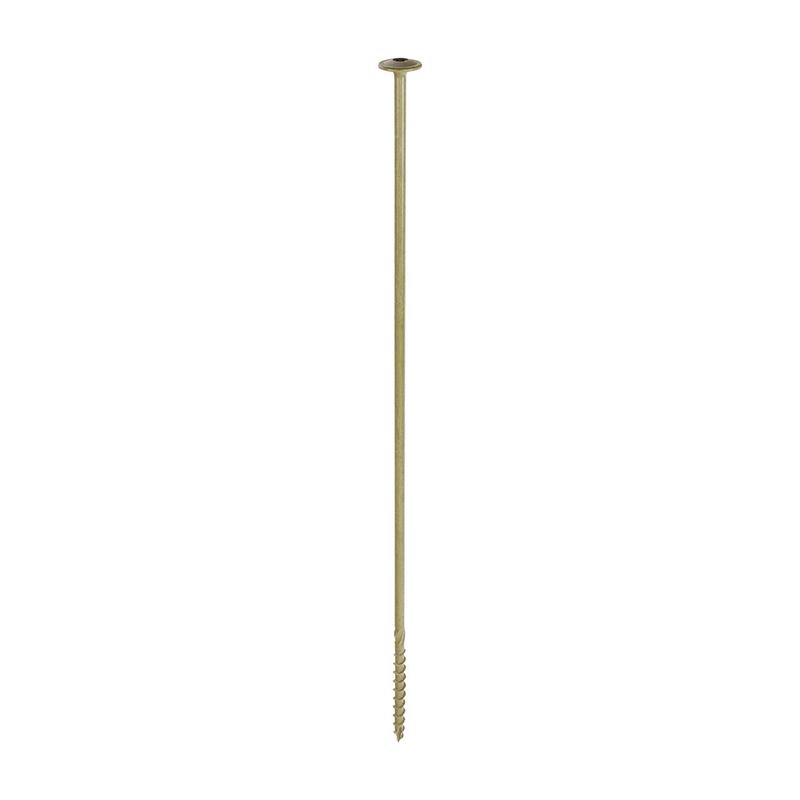 TIMCO Timber Frame Construction & Landscaping Screws - Wafer - Exterior - Green Organic - 8.0 x 400 - 25 Pieces Box