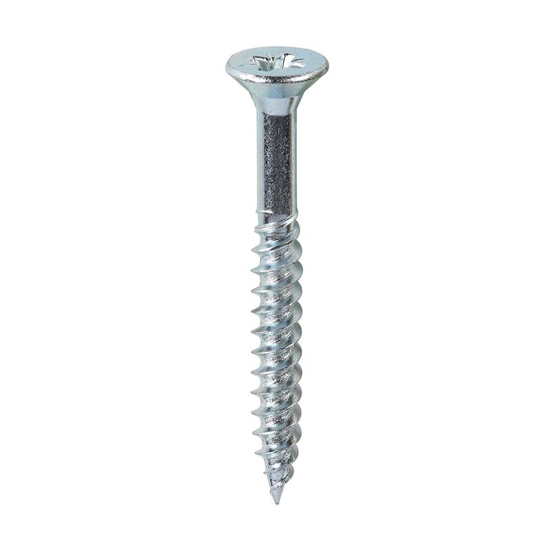 TIMCO Twin-Threaded Woodscrews - PZ - Double Countersunk - Zinc - 12 x 2 - 200 Pieces Box