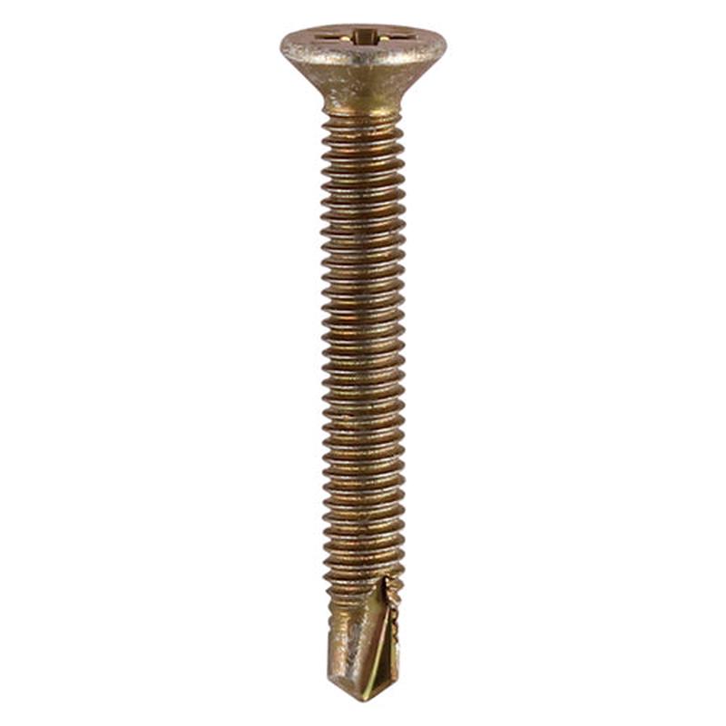 TIMCO Window Fabrication Screws - Countersunk - PH - Metric Thread - Self-Drilling Point - Yellow - M4 x 25 - 1000 Pieces Box