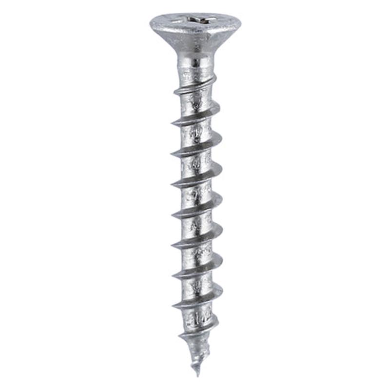 TIMCO Window Fabrication Screws - Countersunk with Ribs - PH - Single Thread - Gimlet Point - Zinc - 4.3 x 35 - 1000 Pieces Box