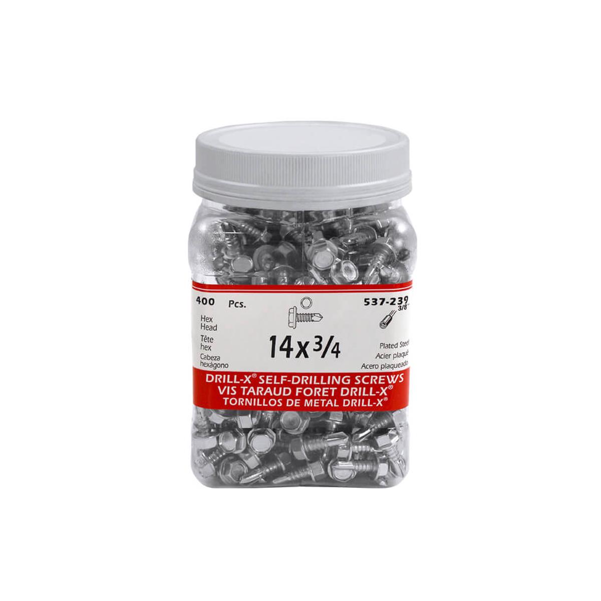H Paulin  14 x 3/4 in. Zinc Coated Hex Head Self-Drilling Drill-X Metal Screws