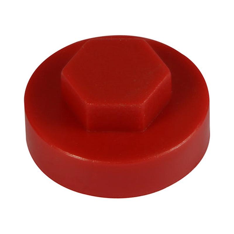 TIMCO Hex Head Cover Caps - Flame Red - 16mm - 1000 Pieces Bag