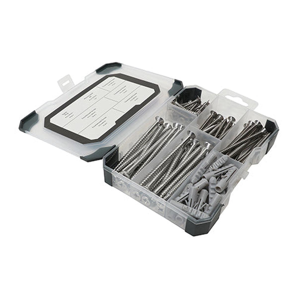 TIMCO Mixed Screws Stainless, Plugs & Drill Bit - 91 Pieces