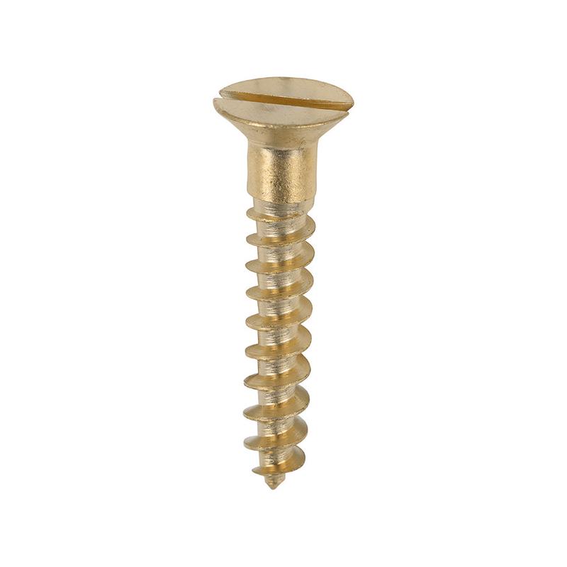 TIMCO Solid Brass Timber Screws - SLOT - Countersunk - 8 x 1 - 200 Pieces Box