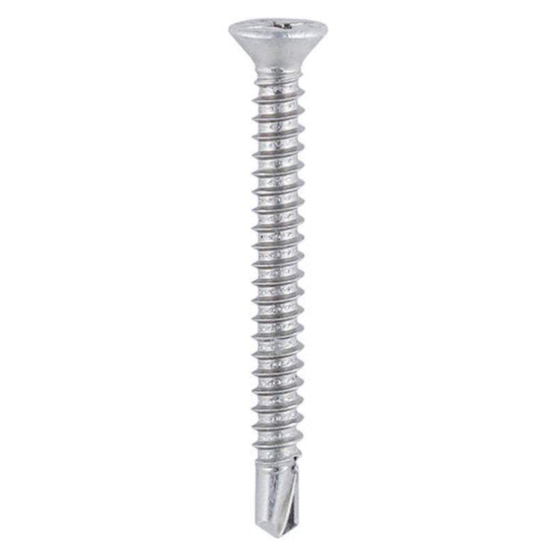 TIMCO Window Fabrication Screws - Countersunk - PH - Self-Tapping Thread - Self-Drilling Point - Martensitic Stainless Steel & Silver Organic - 3.9 x 38 - 1000 Pieces Box