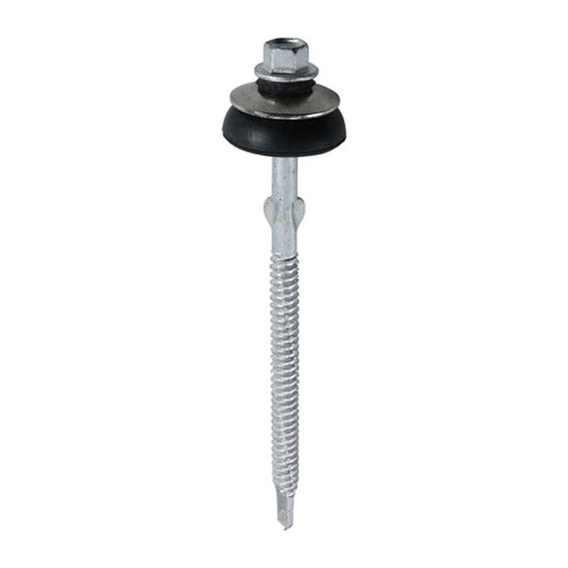 TIMCO Metal Construction Fibre Cement Board to Light Section Screws - Hex - Self-Drilling - Exterior - Silver Organic - 6.3 x 130 - 50 Pieces Box