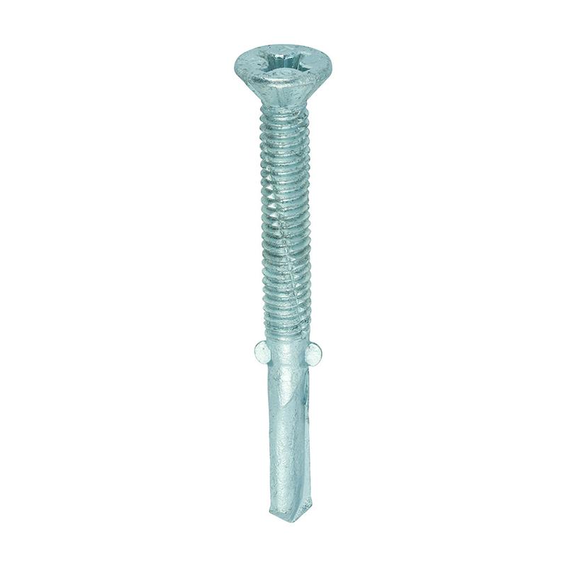TIMCO Metal Construction Timber to Heavy Section Screws - Countersunk - Wing-Tip - Self-Drilling - Exterior - Silver Organic - 5.5 x 55 - 200 Pieces Box