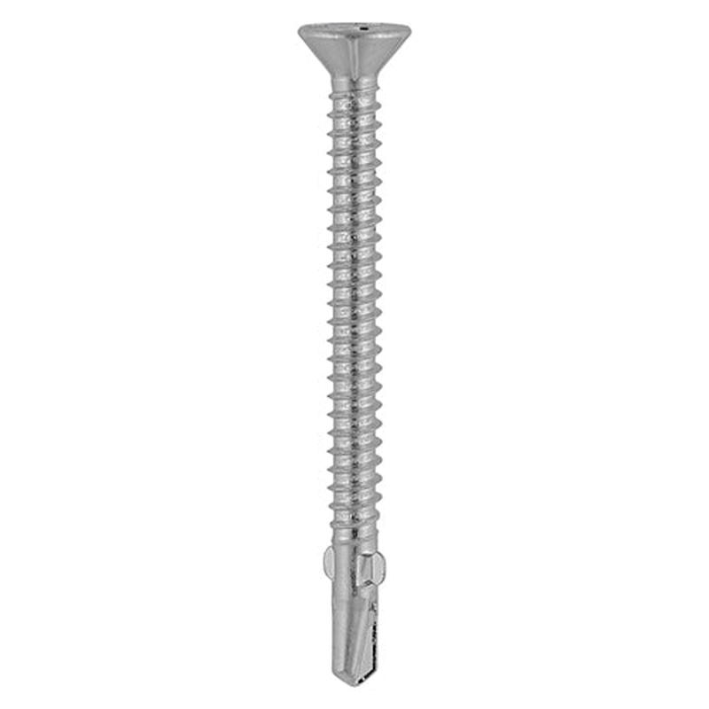 TIMCO Metal Construction Timber to Light Section Screws - Countersunk - Wing-Tip - Self-Drilling - Exterior - Silver Organic - 5.5 x 50 - 200 Pieces Box
