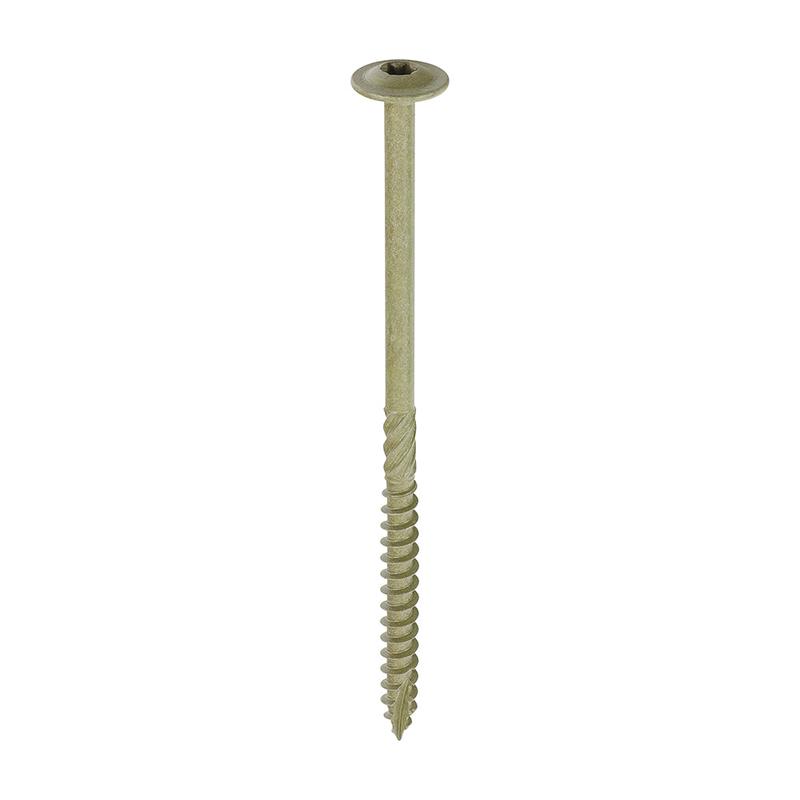 TIMCO Timber Frame Construction & Landscaping Screws - Wafer - Exterior - Green Organic - 6.7 x 125 - 50 Pieces Box