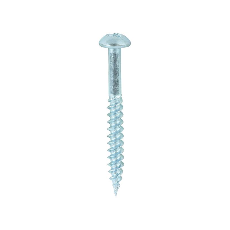 TIMCO Twin-Threaded Woodscrews - PZ - Round - Zinc - 8 x 1 1/2 - 200 Pieces Box
