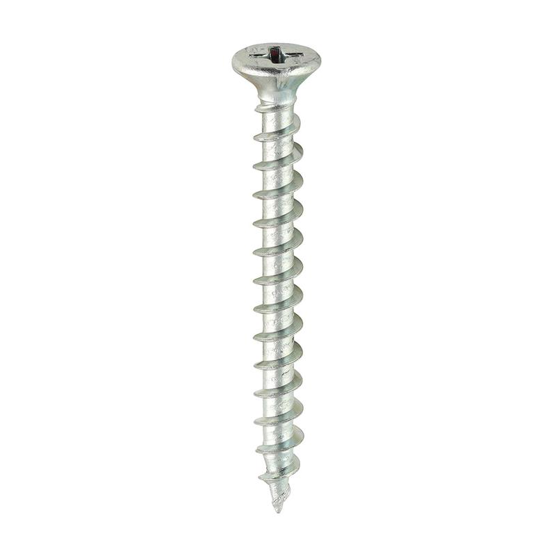 TIMCO Window Fabrication Screws - Countersunk with Ribs - PH - Single Thread - Gimlet Point - Zinc - 4.3 x 40 - 1000 Pieces Box