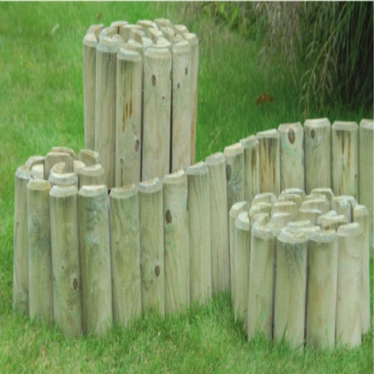 Wooden Log Roll Edging  Durable Timber Garden Borders - 225mm x 1.8m