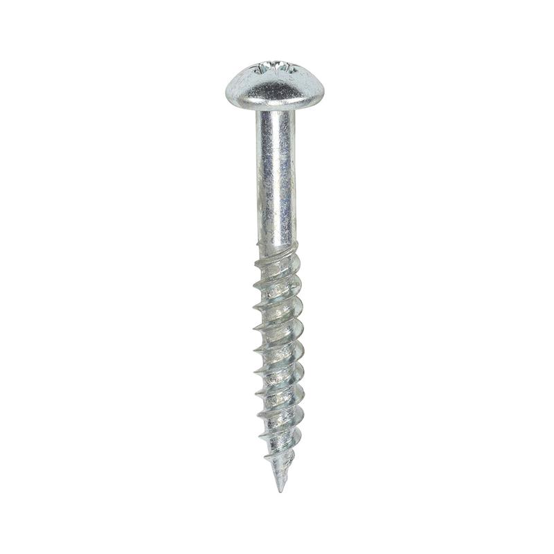 TIMCO Twin-Threaded Woodscrews - PZ - Round - Zinc - 10 x 1 1/2 - 200 Pieces Box