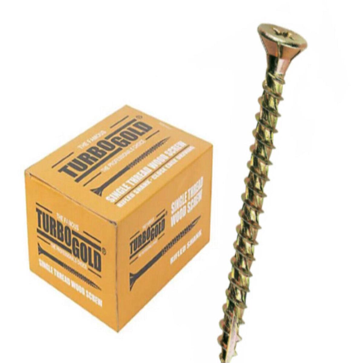 TurboGold Screws  Professional High-Performance Screws for Wood & Light Metalwork - 4 x 50mm x 200 Units