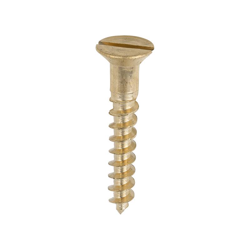 TIMCO Solid Brass Timber Screws - SLOT - Countersunk - 10 x 1 1/4 - 200 Pieces Box
