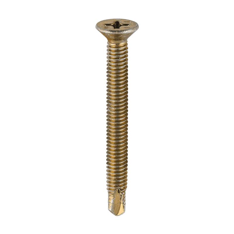 TIMCO Window Fabrication Screws - Countersunk - PH - Metric Thread - Self-Drilling Point - Yellow - M4 x 38 - 500 Pieces Box