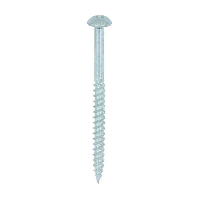TIMCO Twin-Threaded Woodscrews - PZ - Round - Zinc - 10 x 2 1/2 - 200 Pieces Box