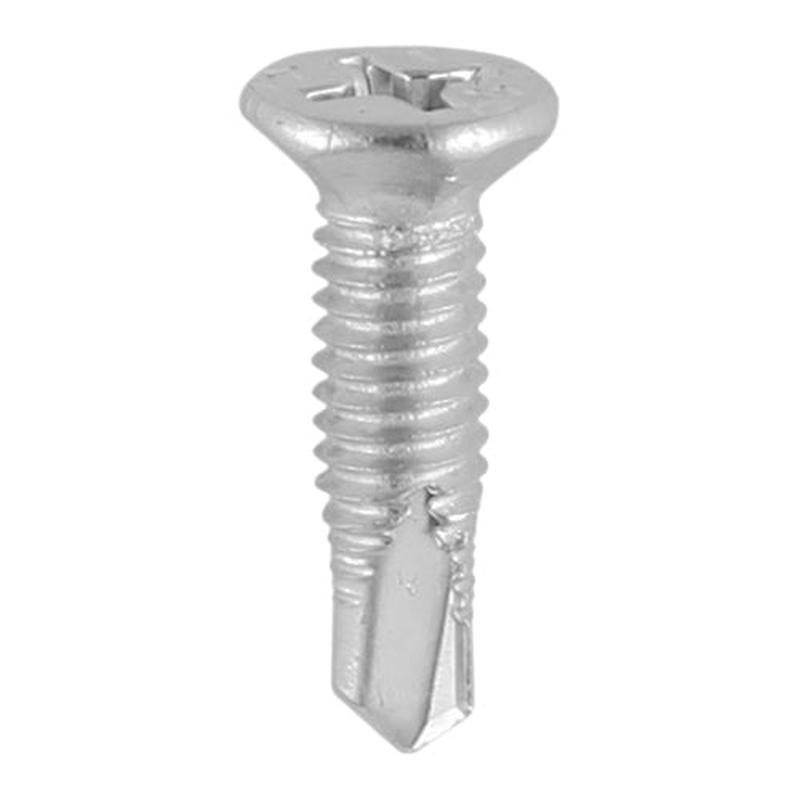 TIMCO Window Fabrication Screws - Countersunk Facet - PH - Metric Thread - Self-Drilling Point - Martensitic Stainless Steel & Silver Organic - M4 x 16 - 1000 Pieces Box