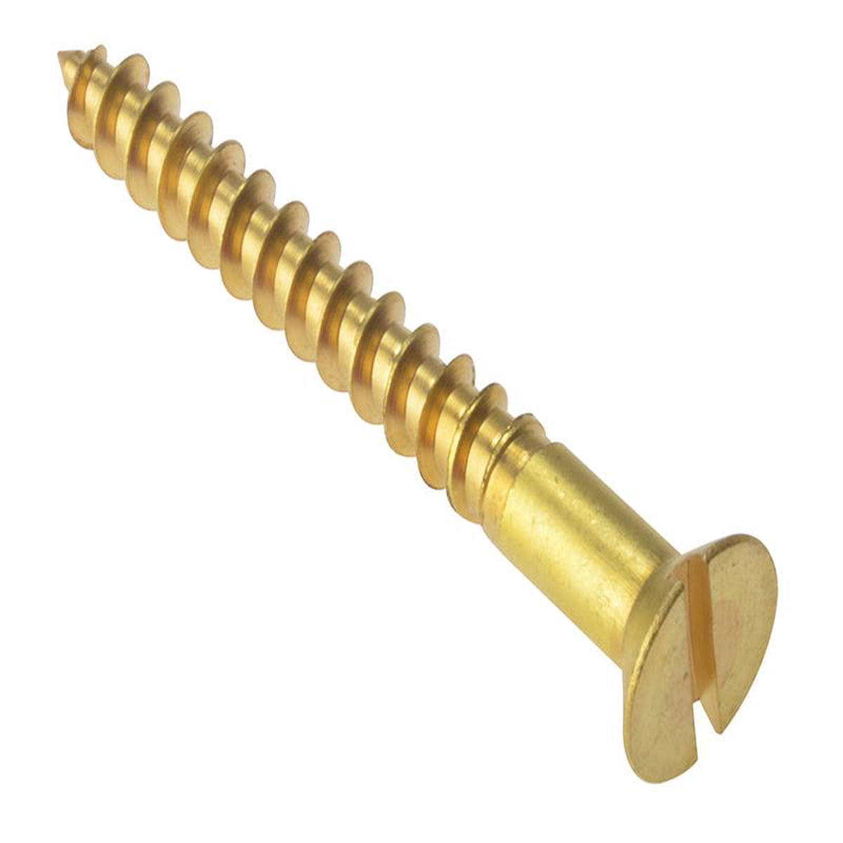 Wood Screw Slotted CSK Solid Brass 112in x 12 Box 200