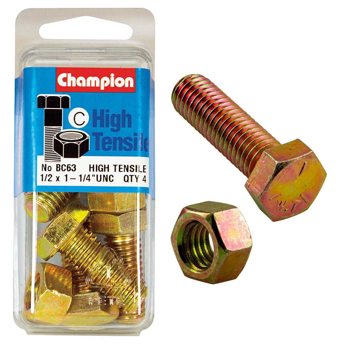 Champion 1-1/4In X 1/2In Set Screw  & Nut (C) – Gr5