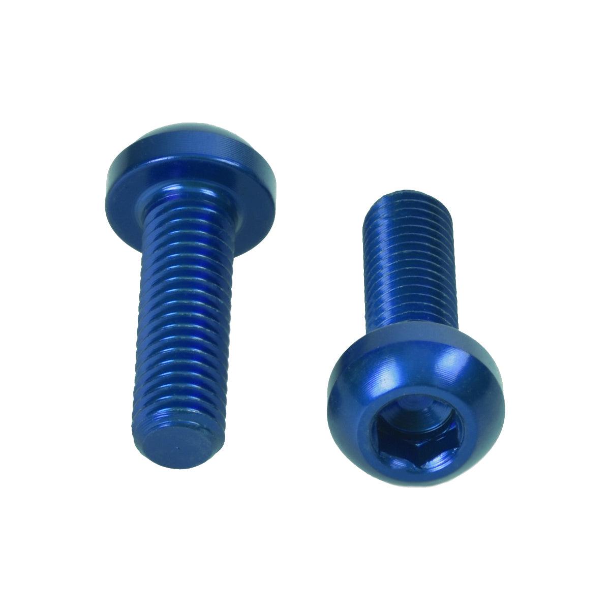 M5x0.8x16mm Water Bottle Cage Bolts - Blue - 2 Pack - Default Title