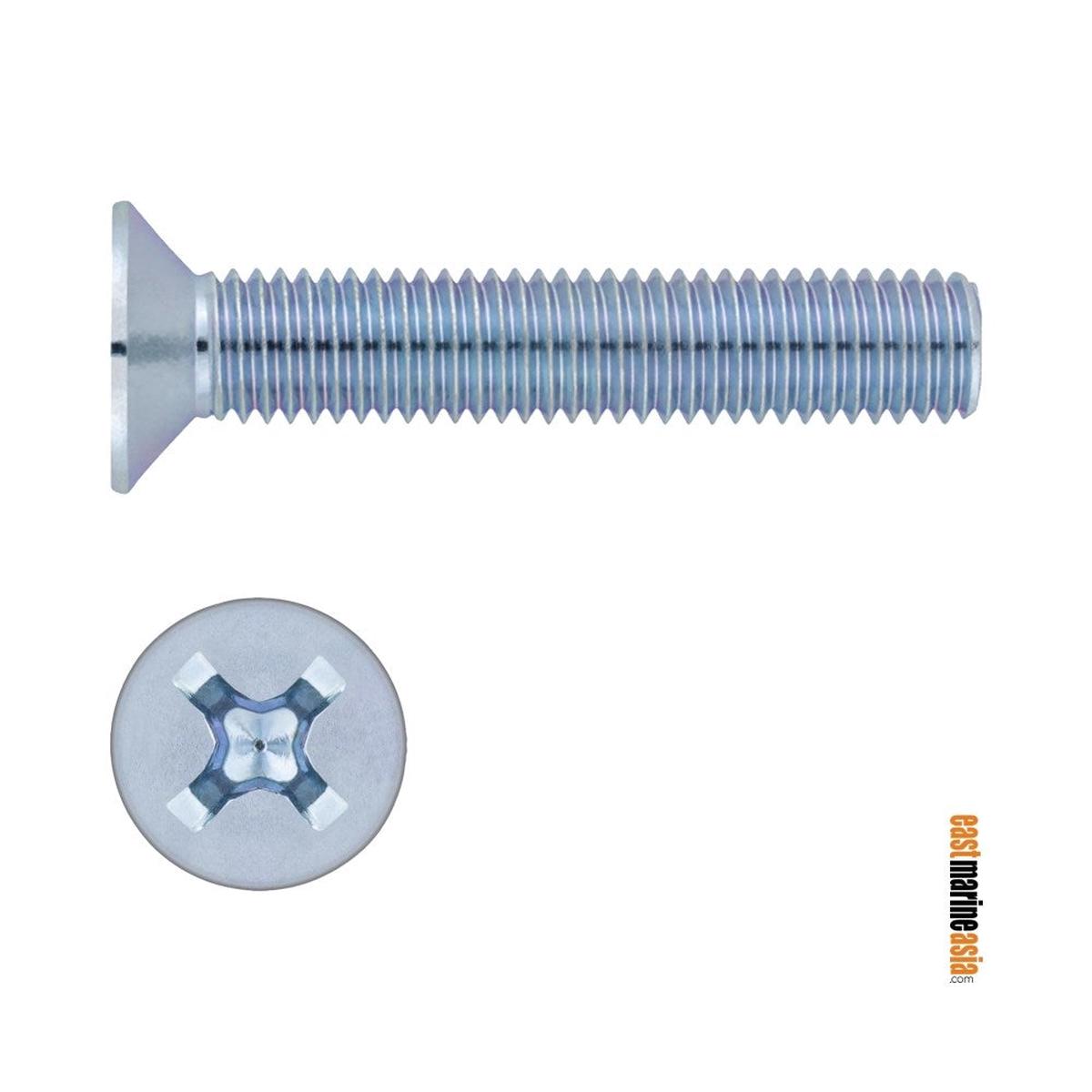 Stainless Steel 316 Machine Screw Counter Sunk Philips Flat Head (DIN 965) - 6 x 90 mm | Pack of 2 | Pack (111380)