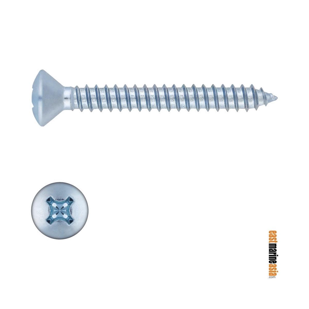 Stainless Steel 316 Self Tapping Screw Counter Sunk Philips Oval Head (DIN 7983) - 4.2 x 50 mm | Pack of 10 | Pack (112259)
