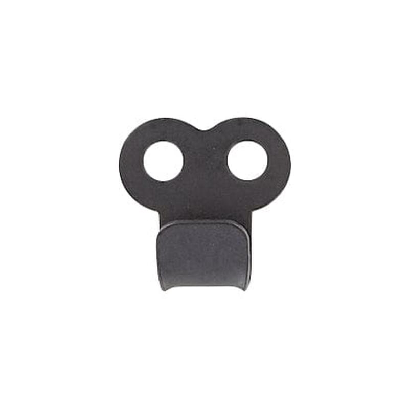 1/4" Black, Boot Lace Hook with Double Rivet Holes, Steel