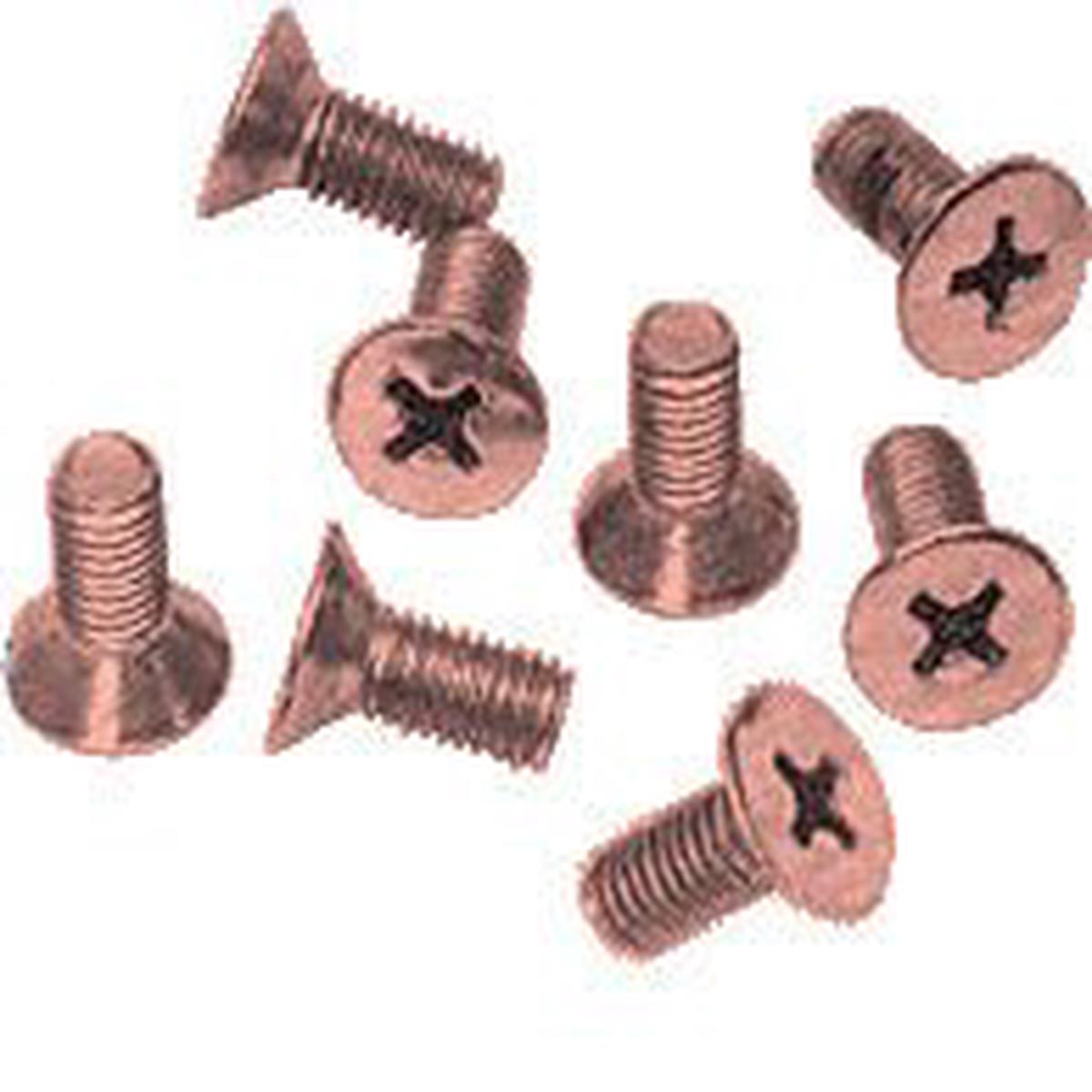 6 x 12 mm Cover Plate Flat Head Phillips Screws - Antique Brushed Copper
